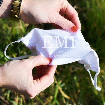 Ochranná rouška dvouvrstvá textilní bílá s gumičkou EMI