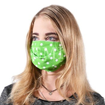 Ochranná rouška dvouvrstvá textilní zelená s gumičkou EMI
