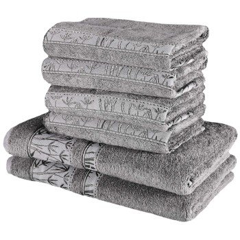 Sada šedých bambusových osušek a ručníků EMI