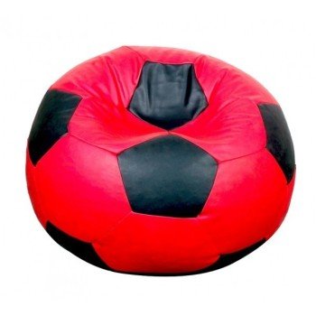 Sedací vak fotbalový míč červeno-černý EMI