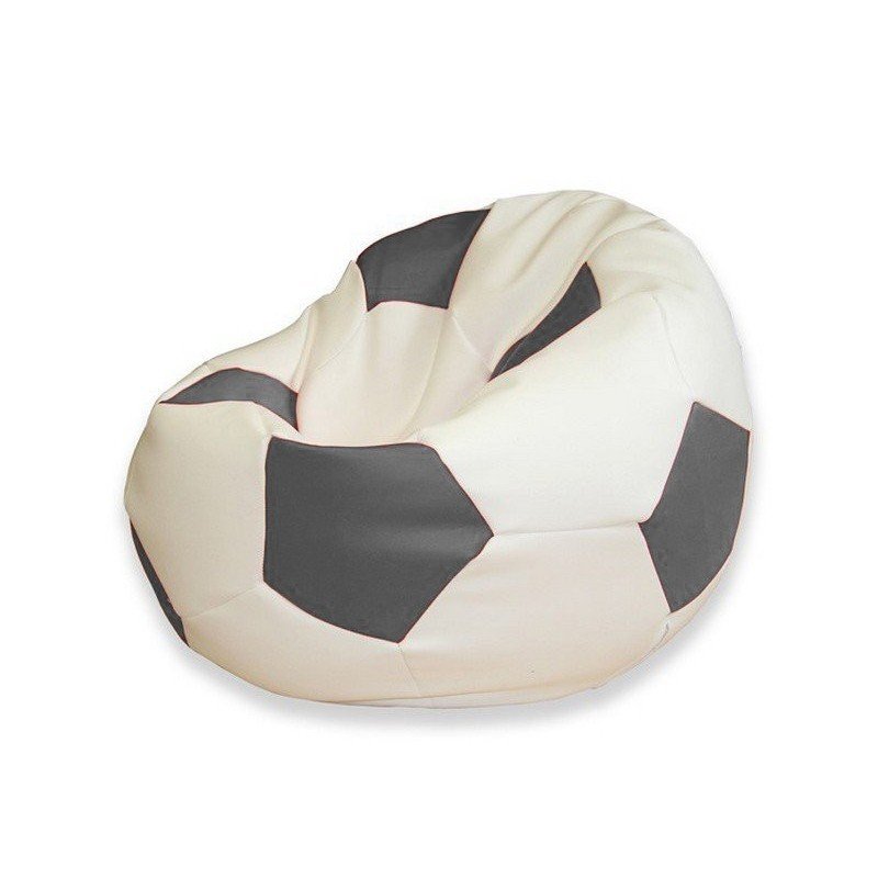 Sedací vak fotbalový míč bílo-šedý EMI