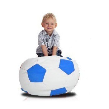 Sedací vak fotbalový míč malý bílo-modrý EMI
