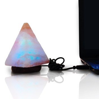 Solná lampa USB pyramida
