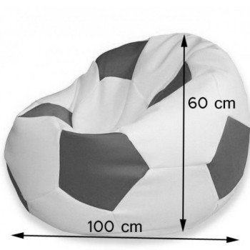 Sedací vak fotbalový míč bílo-černý EMI