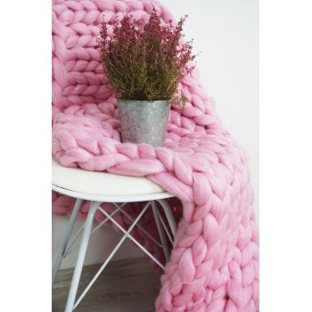 Pletená deka ružová 120 x 150 cm EMI
