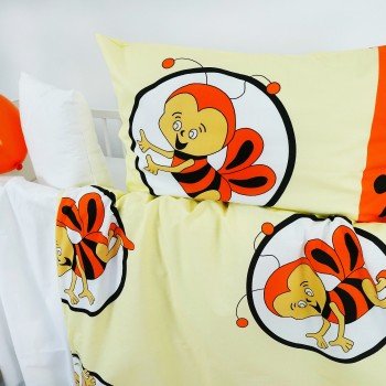 Povlečení dětské bavlněné včelky oranžové EMI